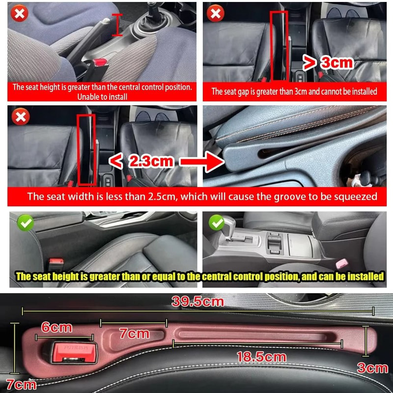 ConsoleSync Car Seat Gap Filler Organizer Professional Interior Crevice Storage Decorative Auto A 1