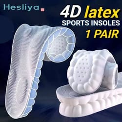 4d massage latex sports insoles - super soft orthopedic arch support inserts for running & performance footwear