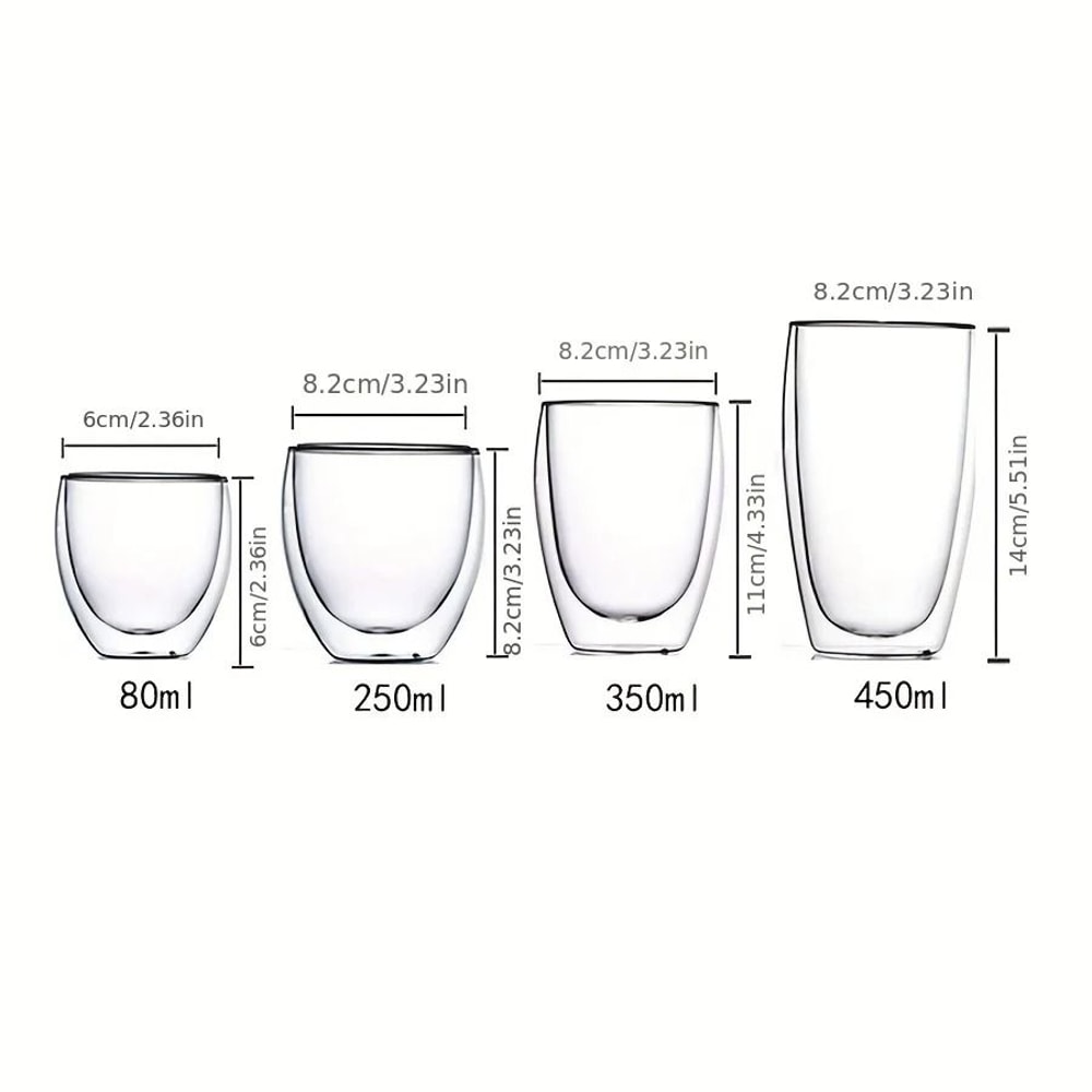 ThermalCore Double Wall Glass Set Professional HeatInsulating Transparent Espresso Whiskey Interf 5
