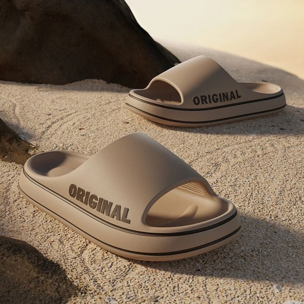LetterLogo Cloud Slides ThickSole AntiSlip Beach Indoor Summer Restoration Sandals 2