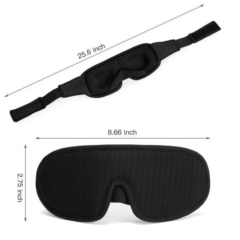 3D Blackout Sleep Mask With Soft Padded Contour And Adjustable Strap 4