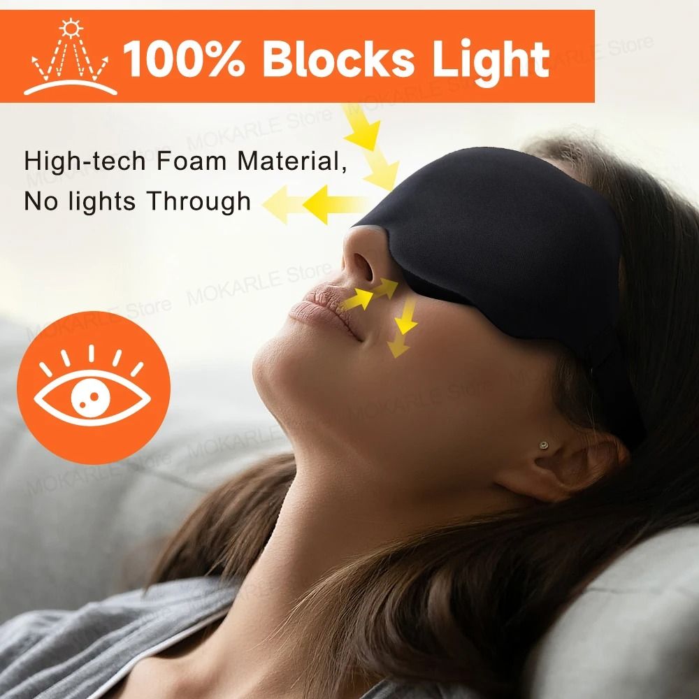 3D Contoured Blackout Sleep Mask And Breathable Night Eye Shade 1
