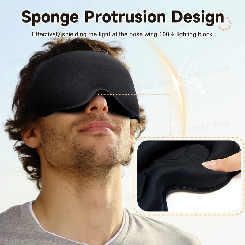 3D Contoured Blackout Sleep Mask And Breathable Night Eye Shade 2