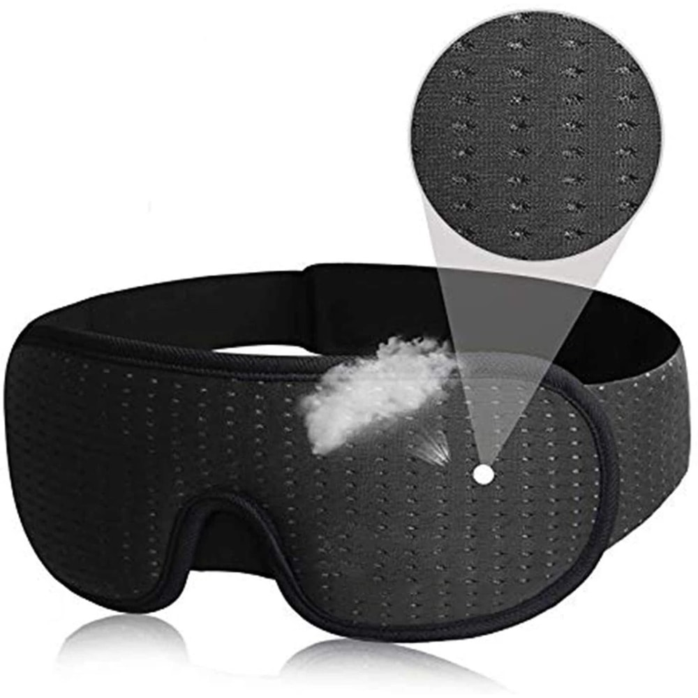 3D Memory Foam Blackout Sleep Mask With Slow Rebound Padding And Adjustable Strap 0