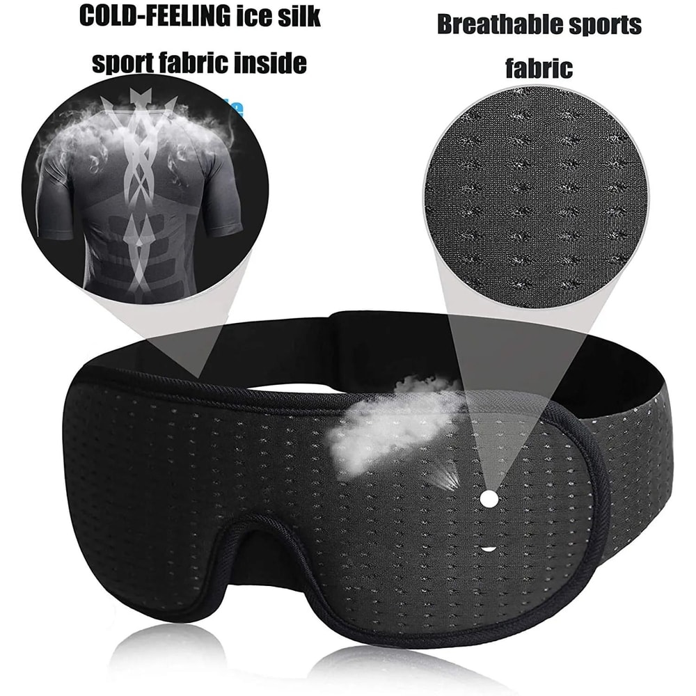 3D Memory Foam Blackout Sleep Mask With Slow Rebound Padding And Adjustable Strap 2