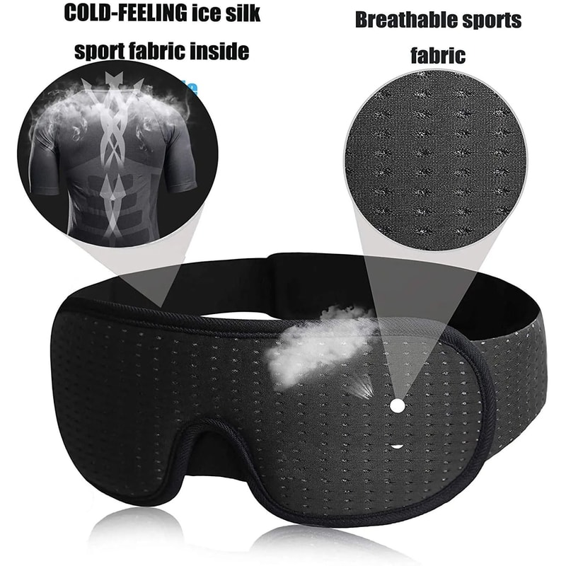3D Memory Foam Blackout Sleep Mask With Slow Rebound Padding And Adjustable Strap 2