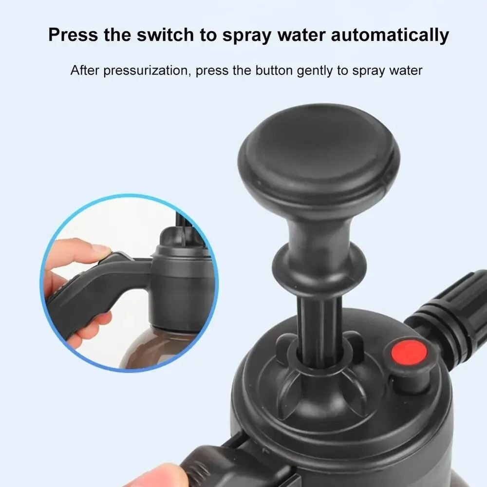 2L Manual Air Pressure Foam Sprayer And Car Wash Watering Interface 4