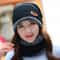 Winter Thermal Fleece Knitted Beanie And Neck Scarf Set 3