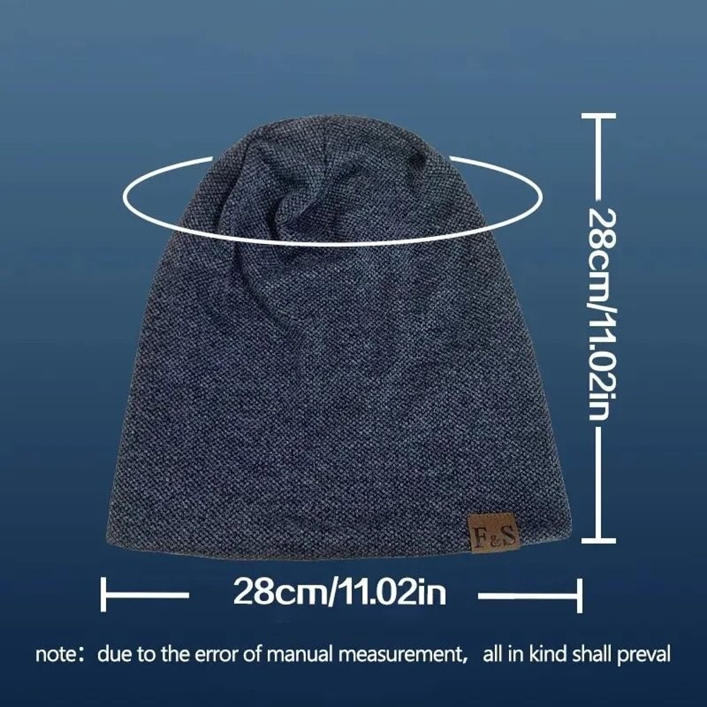 Fashionable Solid Hip Hop Style Warm Knitted Beanie Hat 2