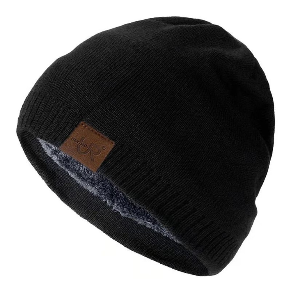 Urgentman Label Winter Knitted Beanie With Thermal Fur Lining 6