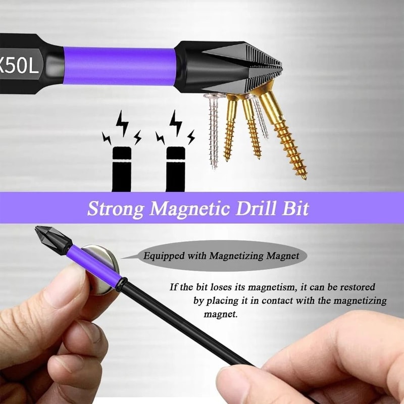 Non Slip Shockproof Magnetic Phillips Impact Screwdriver Bits 2