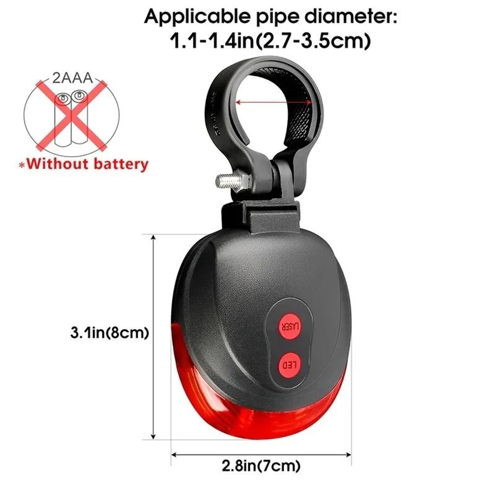 Bicycle LED Laser Waterproof Safety Warning Taillight 2