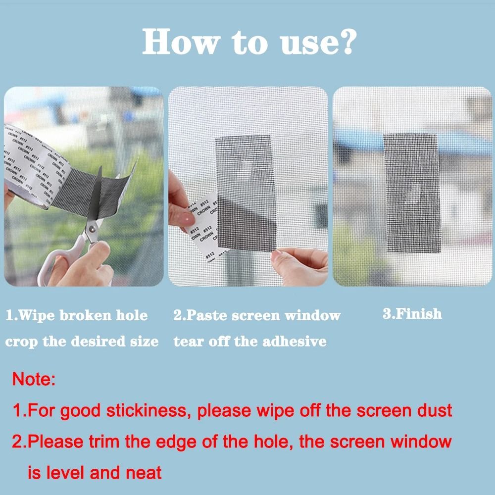 SelfAdhesive Waterproof Window Screen Repair Tape And AntiInsect Mesh Patch 2
