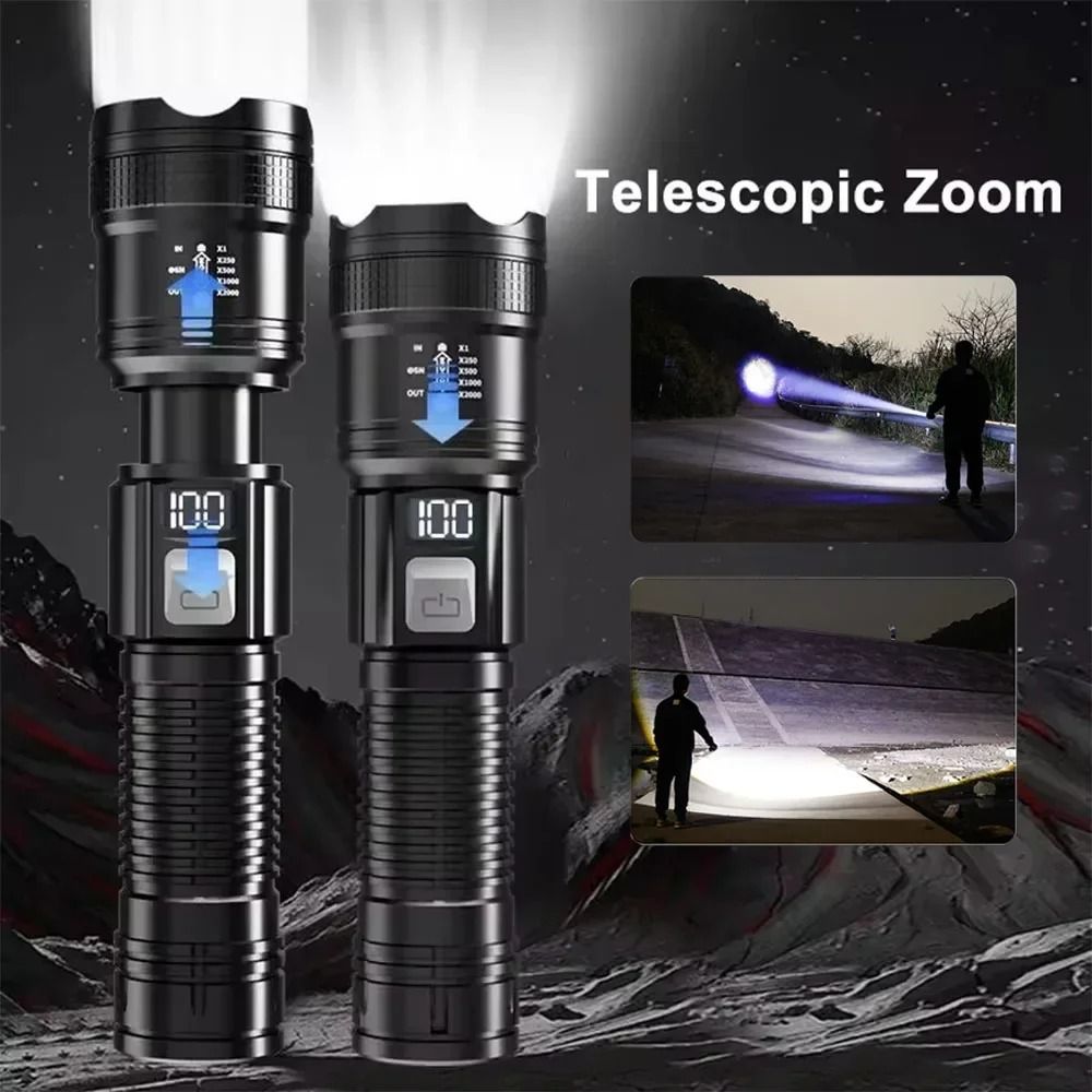 Tactical HighLumen LED Flashlight With Intelligent Digital Display 2