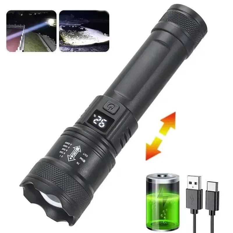 Tactical HighLumen LED Flashlight With Intelligent Digital Display 8