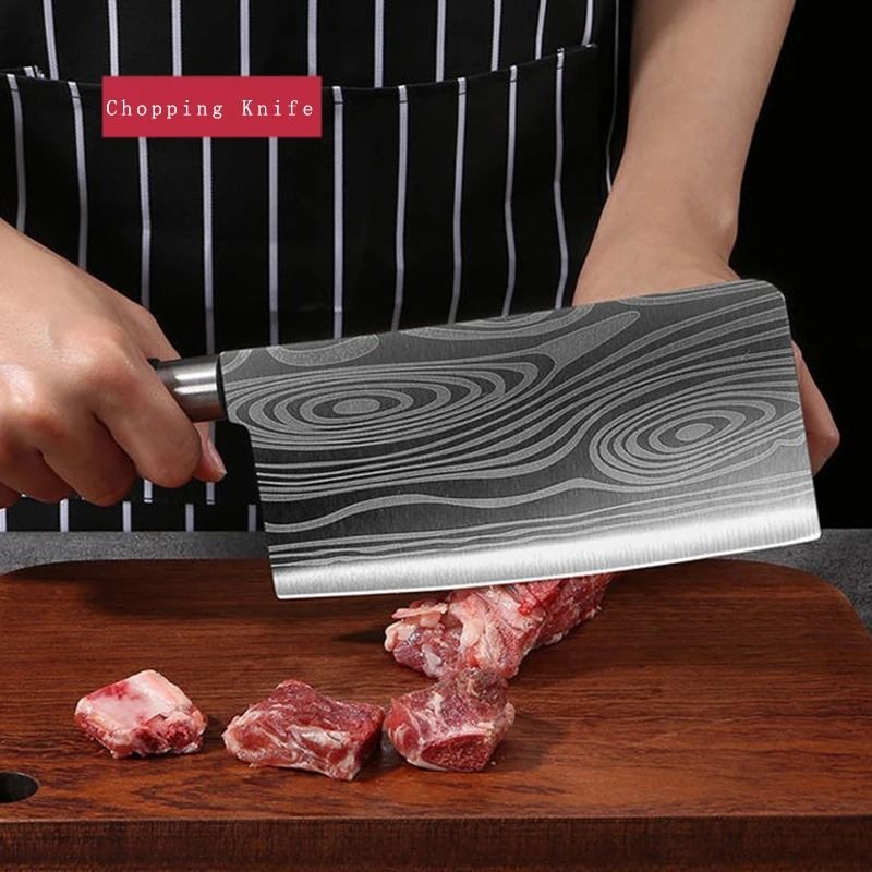 Damascus Pattern Stainless Steel Kitchen Knife And Professional Sharpening Set 7