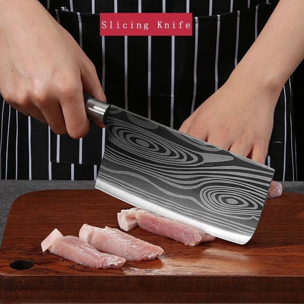 Damascus Pattern Stainless Steel Kitchen Knife And Professional Sharpening Set 8