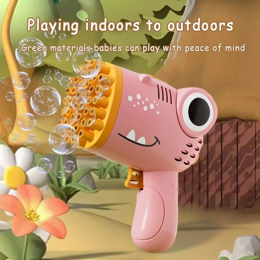 40Hole Dinosaur Electric Handheld Bubble Machine And Outdoor Party Launcher 3