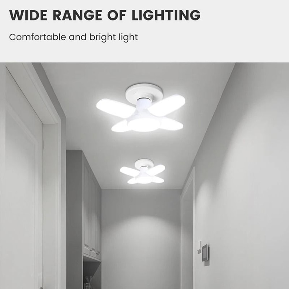 Deformable E27 FanShape Foldable LED HighLuminance Garage Light 4