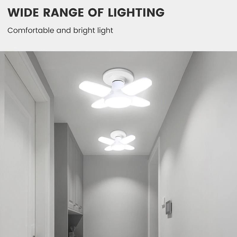 Deformable E27 FanShape Foldable LED HighLuminance Garage Light 4