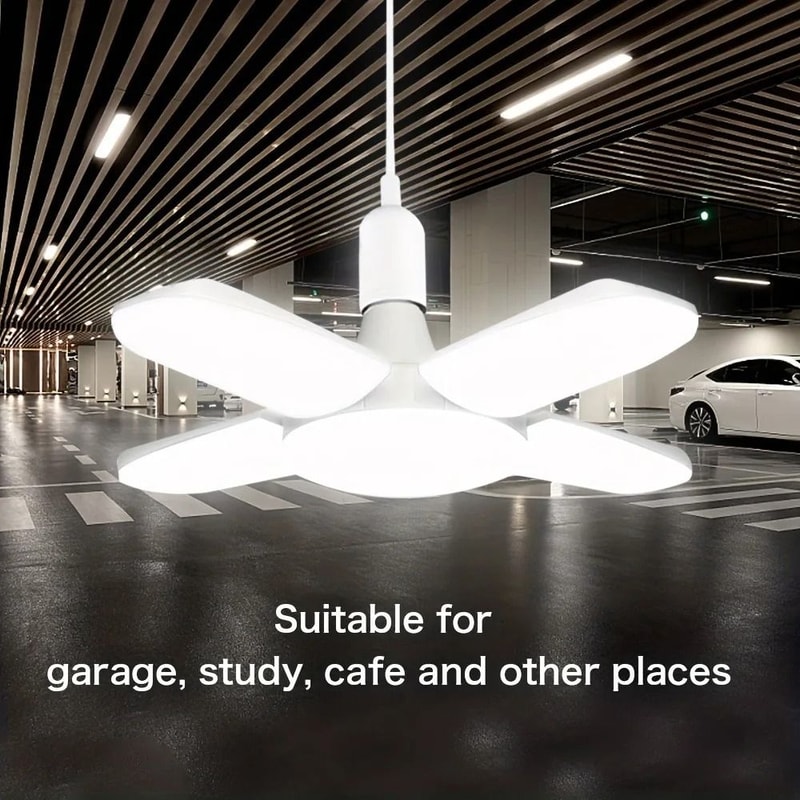 Deformable E27 FanShape Foldable LED HighLuminance Garage Light 5