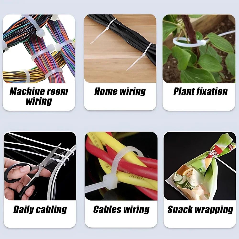 Universal HighStrength SelfLocking Nylon Cable Ties And Wire Management Interface 2