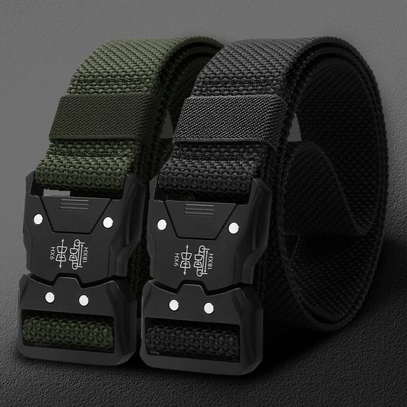 Tactical HighDurability Waist Belt With Automatic Mechanical Buckle 4