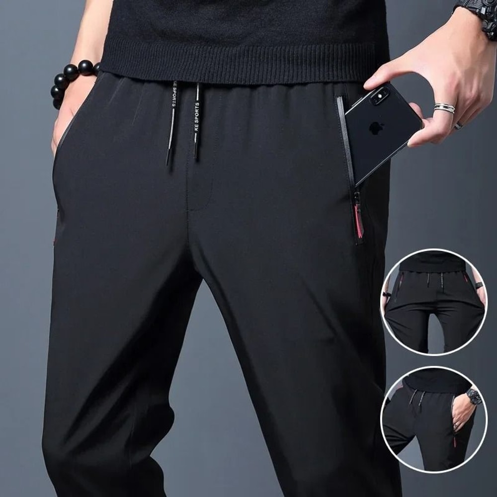 Mens Korean Classic SlimFit Elastic Waist Jogger Trousers 0