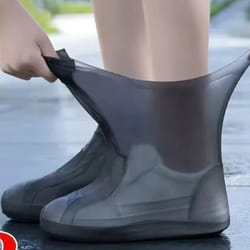 silicone high-stretch waterproof shoe covers and rain-shield interface