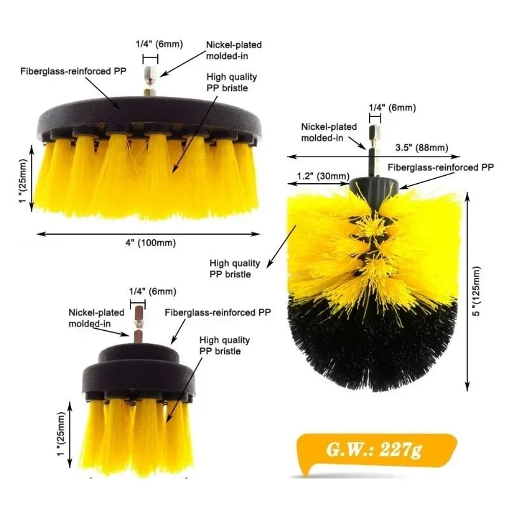 Power Drill Scrubber Brush Kit And Surface Restoration Interface 4