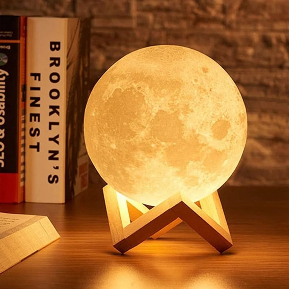 Geometric Moon Lamp Support Base And Ambient Display Interface 0