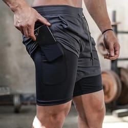 2-in-1 high-performance compression shorts and kinetic athletic interface