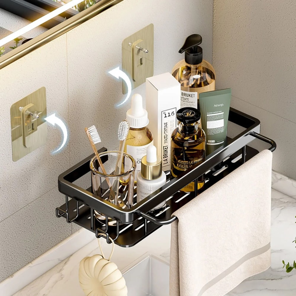 Space Aluminum NoDrill Wall Shelf And Sanitary Utility Interface 2