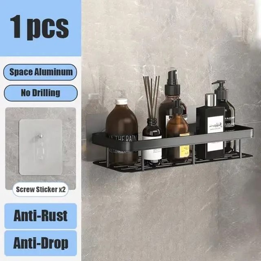 Space Aluminum NoDrill Wall Shelf And Sanitary Utility Interface 6