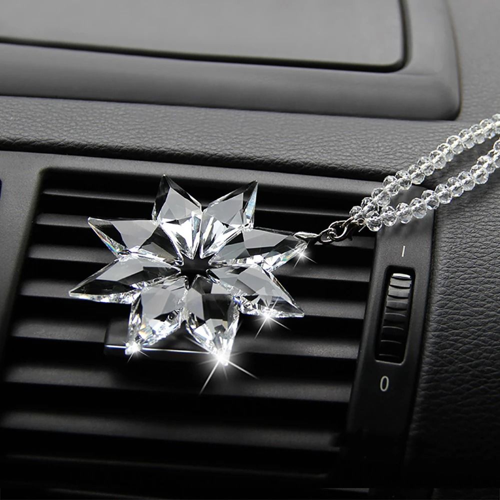 Transparent Crystal Snowflakes Car Pendant Decoration Ornaments Sun Catcher Snowflake Hanging Trim 1