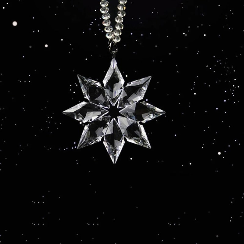 Transparent Crystal Snowflakes Car Pendant Decoration Ornaments Sun Catcher Snowflake Hanging Trim 4
