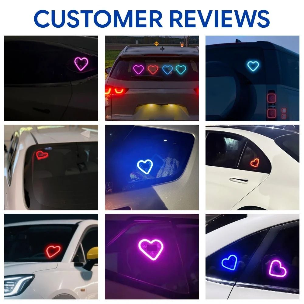SolarPowered HeartShaped LED Car Ambient Light 4
