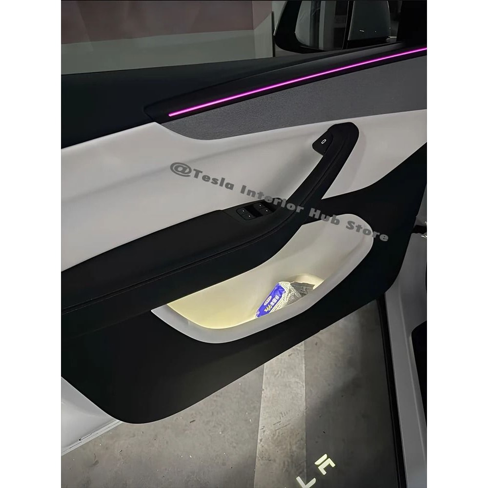 Tesla Model Y3 White Interior Door Pocket Stabilization Interface 4
