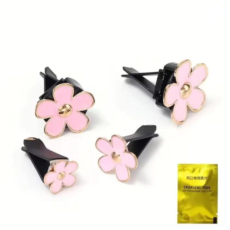 Creative Cute Girly Car Air Vent Aroma Diffuser And Interior Decoration Set 4