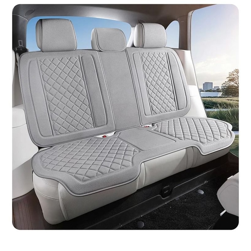 Universal HighQuality Breathable Linen Full Car Seat Cover Set 18