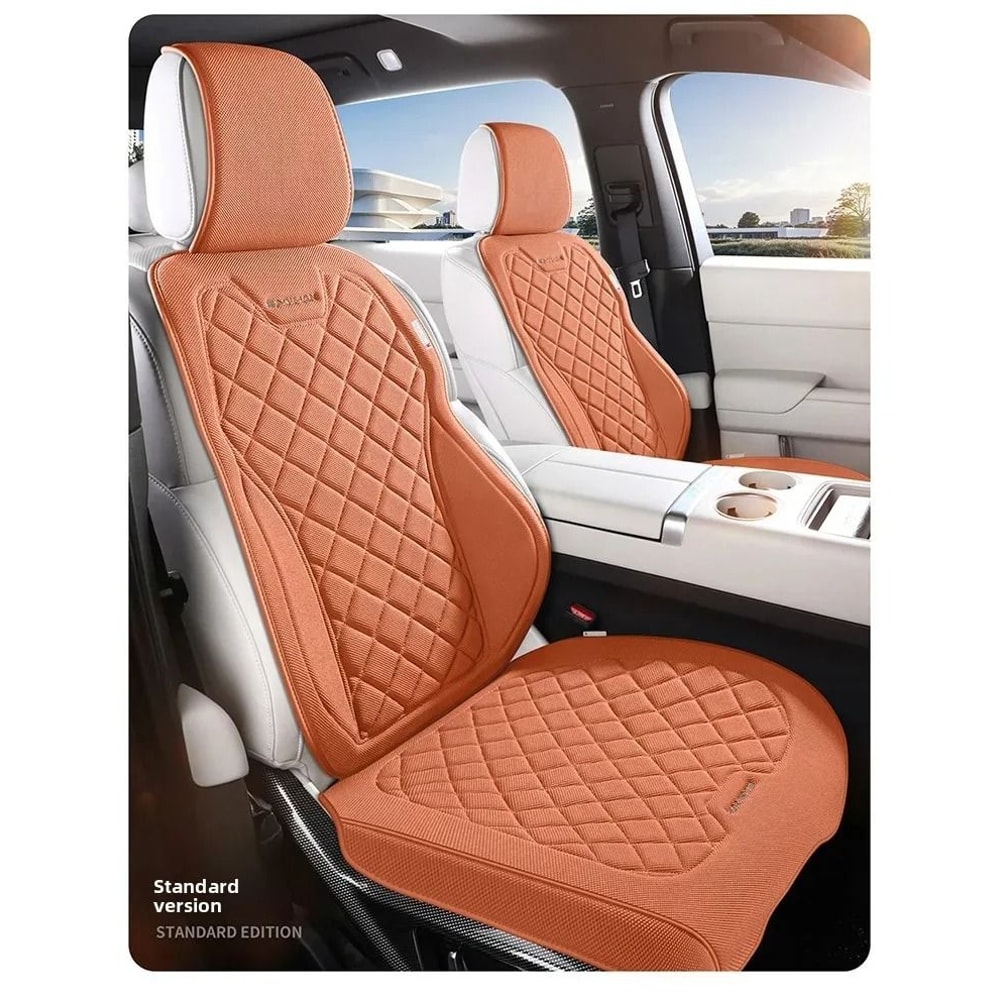 Universal HighQuality Breathable Linen Full Car Seat Cover Set 3