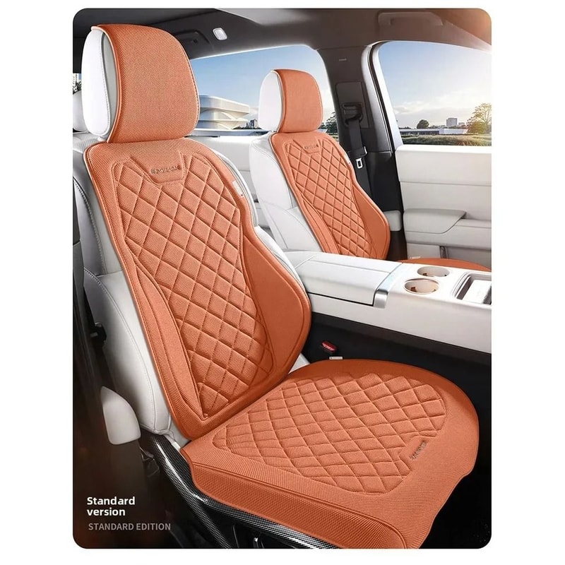 Universal HighQuality Breathable Linen Full Car Seat Cover Set 3