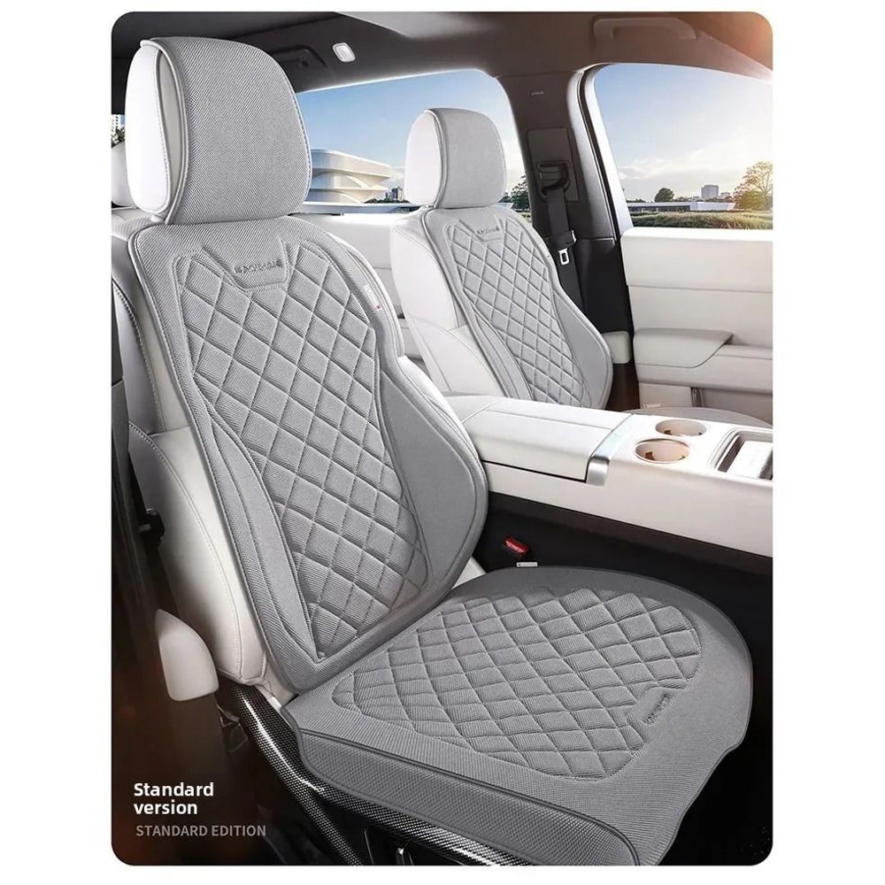 Universal HighQuality Breathable Linen Full Car Seat Cover Set 5