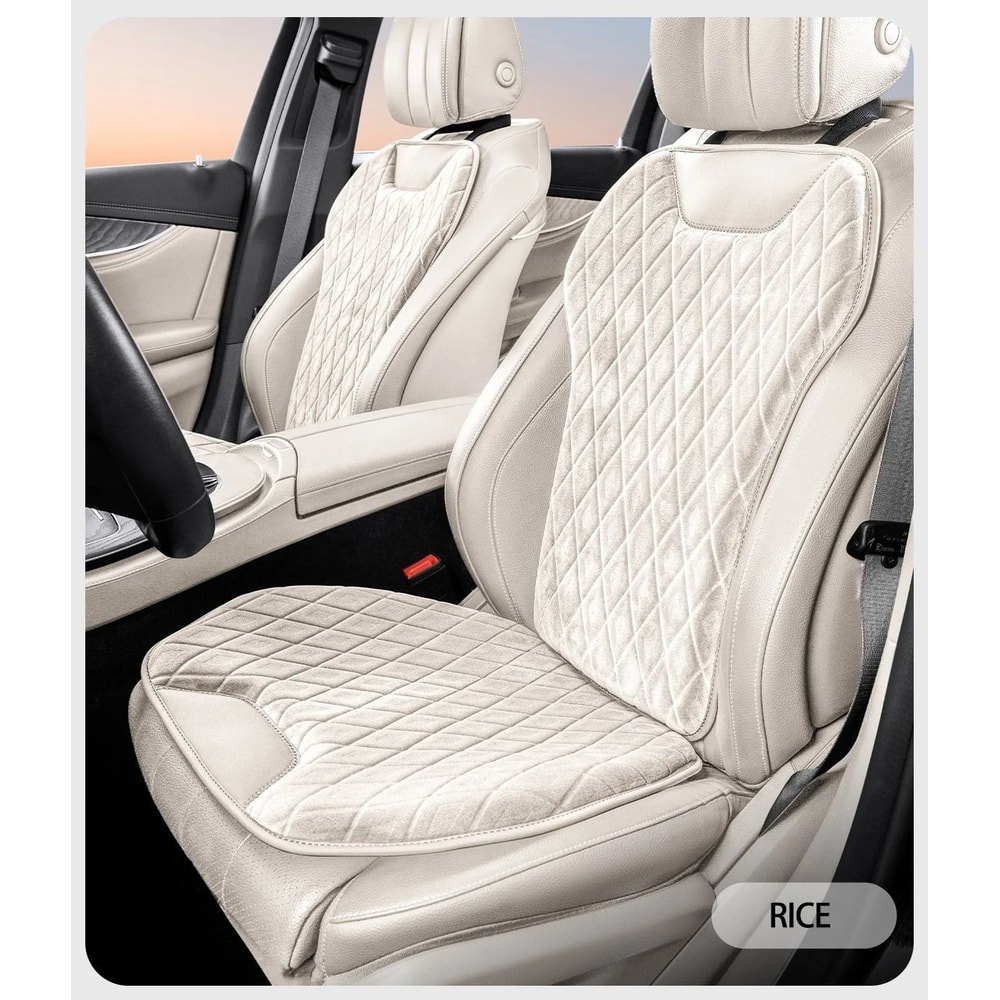 Universal Soft Flannel Car Seat Mat And Backrest Protector Set 0