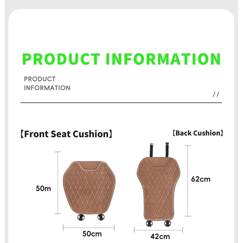 Universal Soft Flannel Car Seat Mat And Backrest Protector Set 6