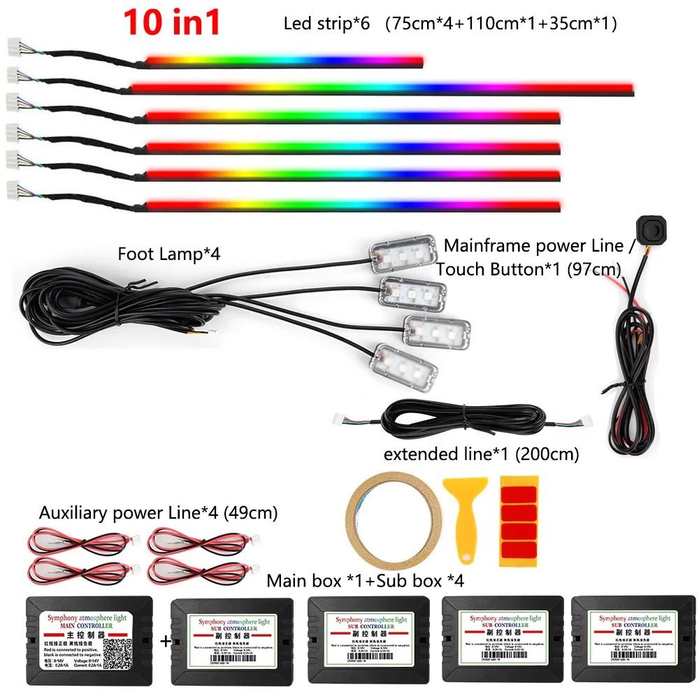 22in1 Symphony RGB Interior Ambient Lighting System 11