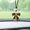 DiamondEncrusted Bowknot Luxury Car Mirror Pendant 3