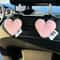Plush HeartShaped Car Seat Back Organizer Hooks 2Piece Set 8
