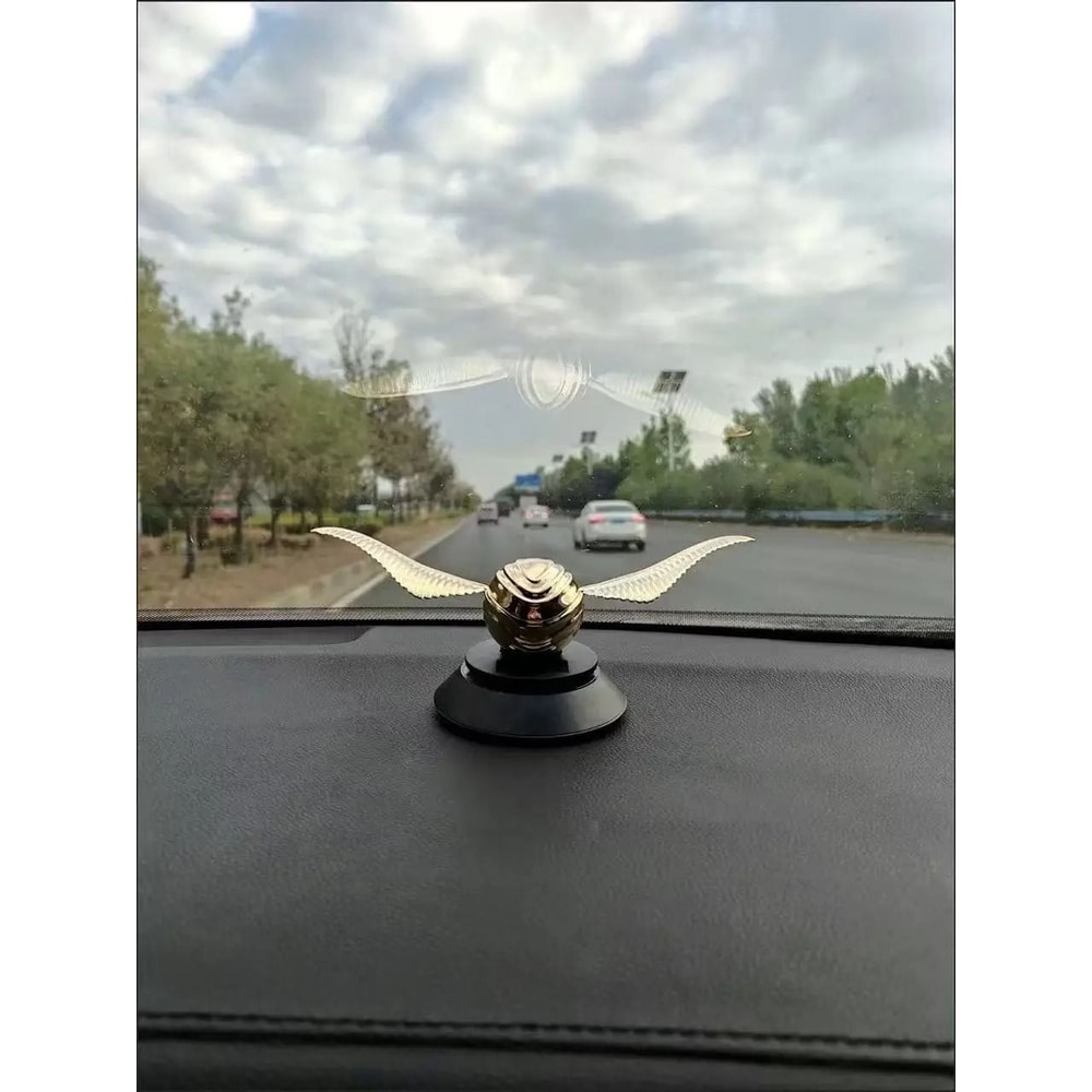 SolarPowered Kinetic Golden Snitch Luxury Car Aromatherapy 4