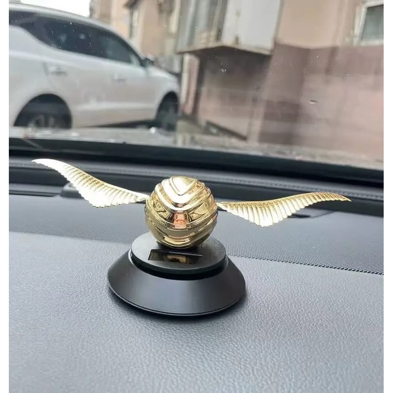 SolarPowered Kinetic Golden Snitch Luxury Car Aromatherapy 5